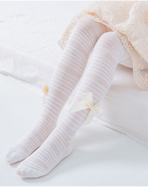 Girls Pack of 3 Cotton Tights Thin Hollowed Net Summer with Bowknot 1Y-8Y